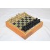 Wooden chess board natural stone pieces toy games gift 6 inch x 6 inch